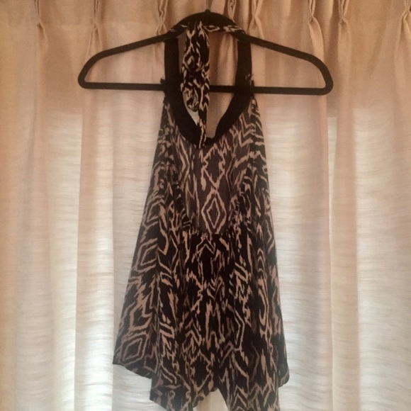 Aztec Print Halter Top with Gold Accent - Picture 3 of 4